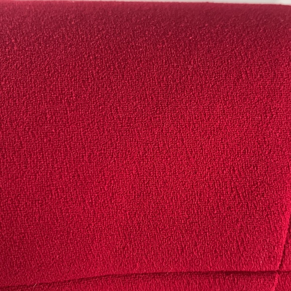 Crimson Red Halston Heritage Evening Collection V-neck dress with bat sleeves. - Picture 13 of 13